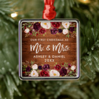 Casamento de Natal Rustic Burgundy Floral