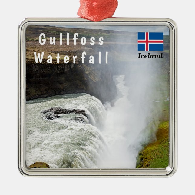 Ornamento De Metal Cascata de Gullfoss - Sudoeste da Islândia (Frente)