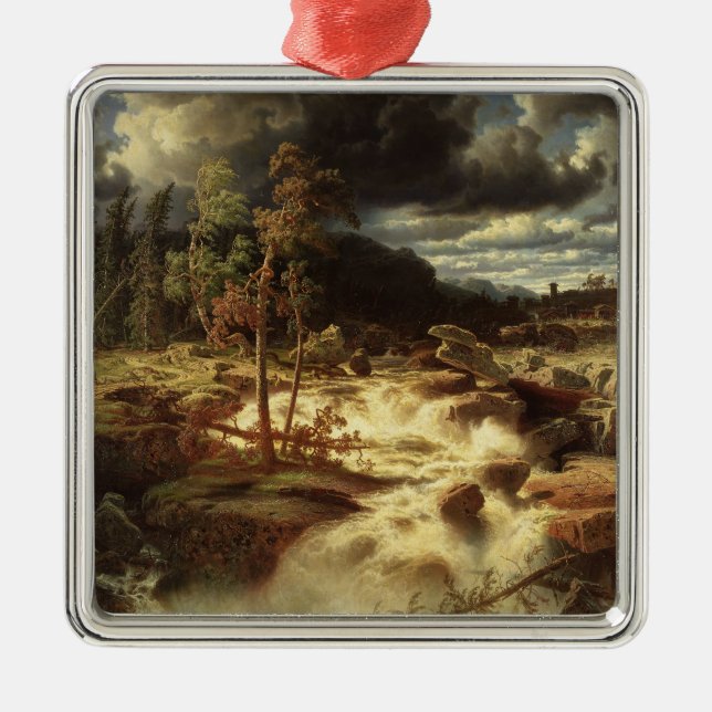 Ornamento De Metal Cascata na Suecia (por Marcus Larson) (Frente)