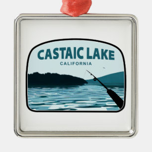 Ornamento De Metal Castaic Lake Califórnia vara de pescar