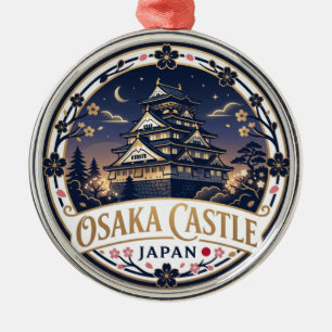 Ornamento De Metal Castelo de Osaka à Noite Japão