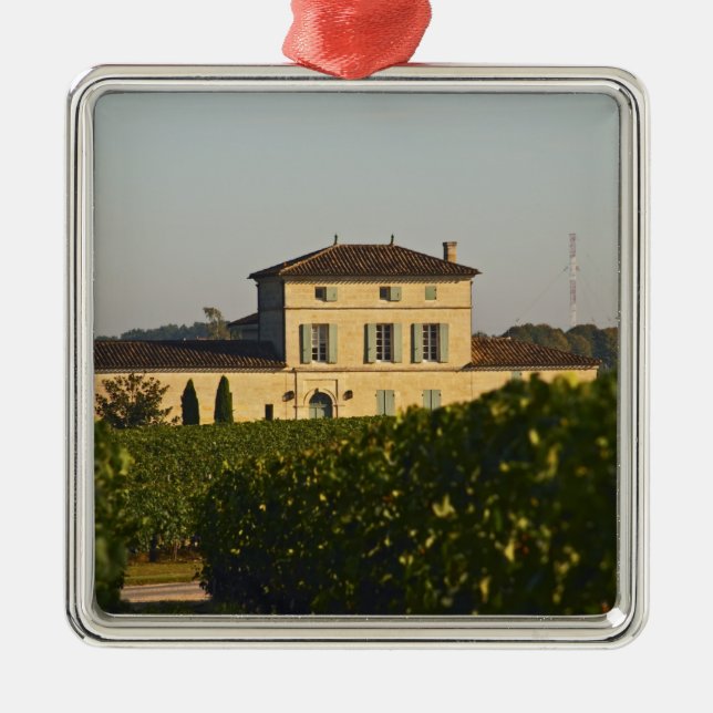 Ornamento De Metal Castelo Lafleur Petrus e vinhedo, em Pomerol, (Frente)