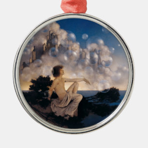 Ornamento De Metal Castelos no Ar de Maxfield Parrish 1904 Fantasia V