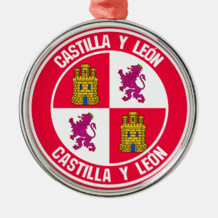 Ornamento De Metal Castilla y León Round Emblem