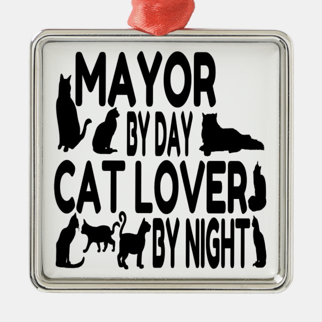 Ornamento De Metal Cat Lover Mayor (Frente)
