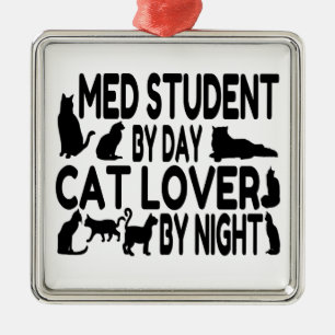 Ornamento De Metal Cat Lover Med Student