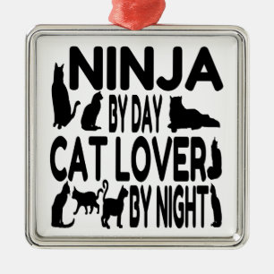 Ornamento De Metal Cat Lover Ninja
