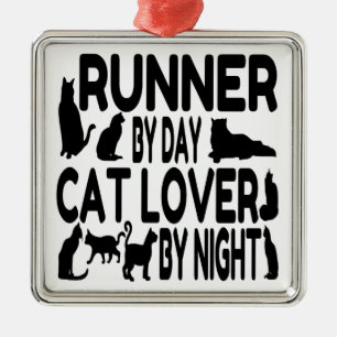 Ornamento De Metal Cat Lover Runner