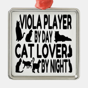 Ornamento De Metal Cat Lover Viola Player