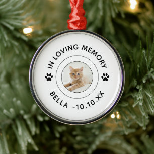 Ornamento De Metal Cat Paw Imprime Memorial De Perda De Pet Em Memóri