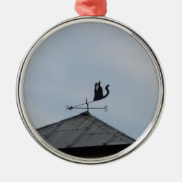 Ornamento De Metal Cata-Vento Gato Preto