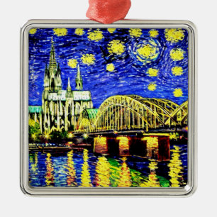 Ornamento De Metal Catedral de Starry Night Cologne Alemanha
