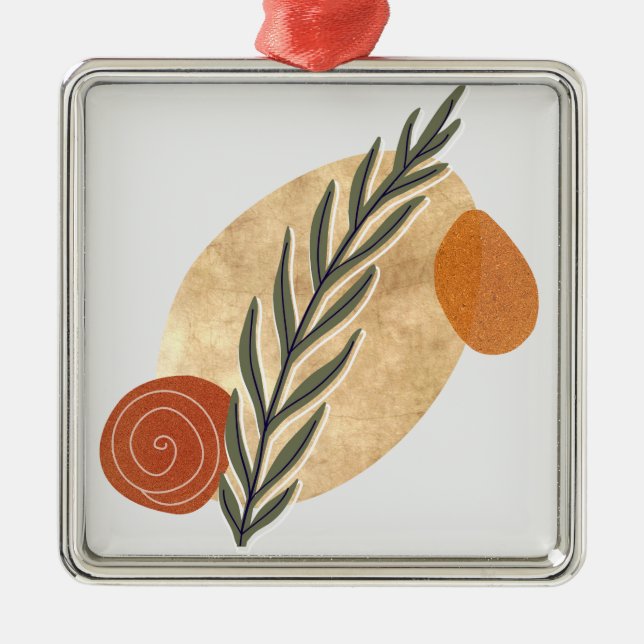 Ornamento De Metal Caule Verde Boho (Frente)