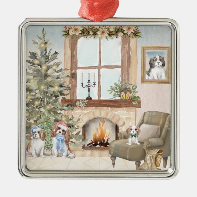 Ornamento De Metal Cavalier Christmas (Frente)