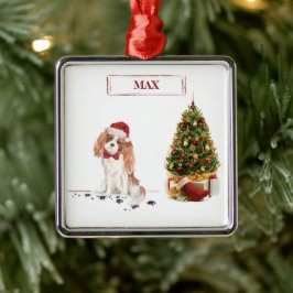 Ornamento De Metal Cavalier King Charles Spaniel Funny Cog de Natal