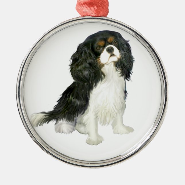 Ornamento De Metal Cavalier King Charles - Triplo Colorido (Frente)