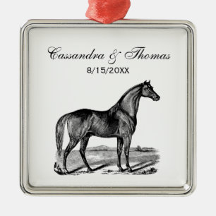 Ornamento De Metal Cavalo Antigo em Pé