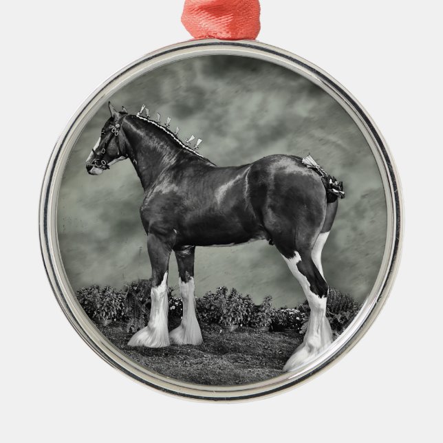 Ornamento De Metal Cavalo de ferro Steele (Frente)