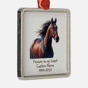 Ornamento De Metal Cavalo de Guarda-Foto Memorial Personalizado