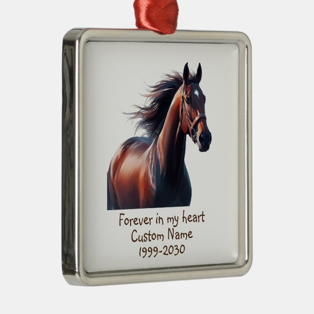 Ornamento De Metal Cavalo de Guarda-Foto Memorial Personalizado (Direito )