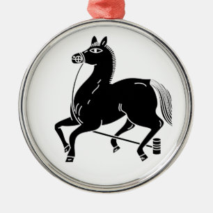 Ornamento De Metal Cavalo Tethered do campeão