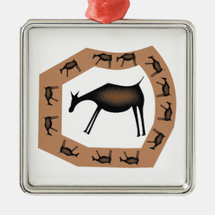 Ornamento De Metal Cavalos Arte Primitiva das Cavernas