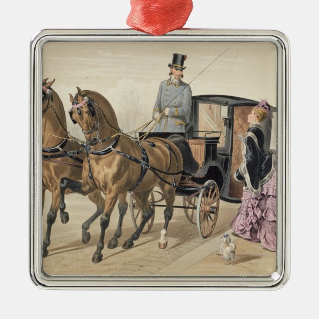 Ornamento De Metal Cavalos ingleses (Frente)