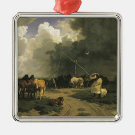 Ornamento De Metal Cavalos numa tempestade (equino)