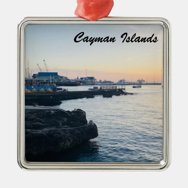 Ornamento De Metal "Cayman Islands Sunset" (Frente)