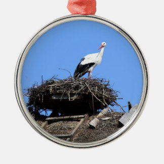 Ornamento De Metal Cegonha no ninho