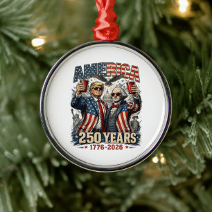 Ornamento De Metal Celebração Patriótica América 250 Anos