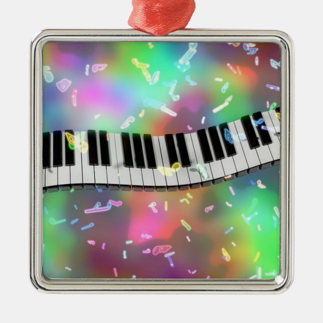 Ornamento De Metal Celebre com Música (Frente)