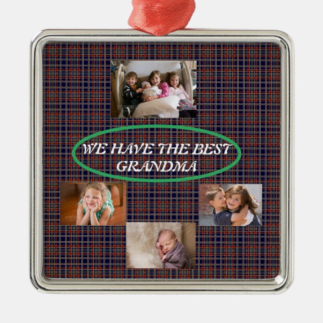 Ornamento De Metal Celebre sua avó especial (Frente)