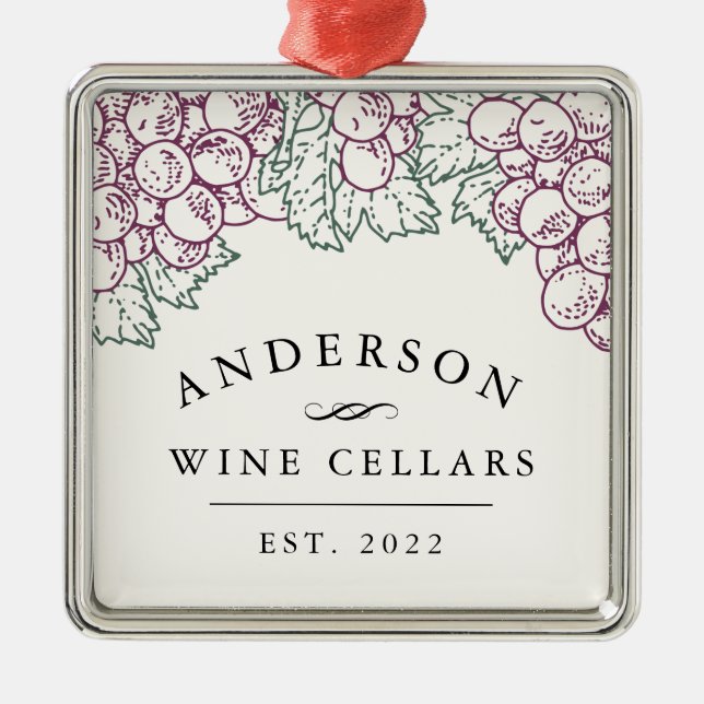 Ornamento De Metal Celular de Vinho Doméstico Personalizado (Frente)