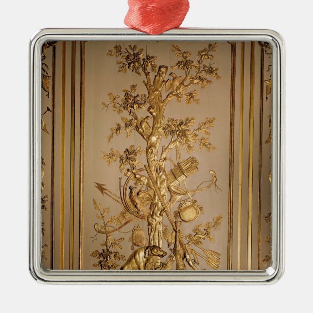 Ornamento De Metal Cena da caça, painelamento de madeira do jantar (Frente)