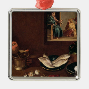 Ornamento De Metal Cena da cozinha com cristo