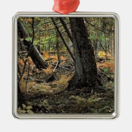 Ornamento De Metal Cena da floresta do outono