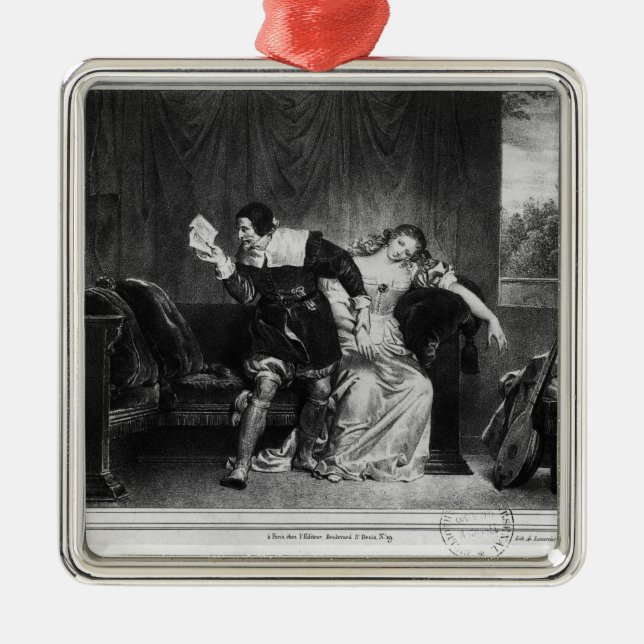 Ornamento De Metal Cena da letra do primo (Frente)