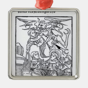 Ornamento De Metal Cena 'da navegação de St. Brendan