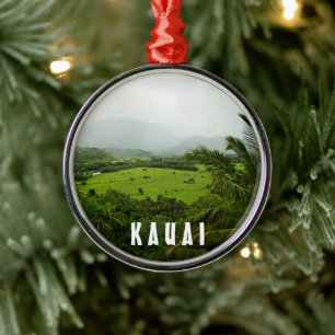 Ornamento De Metal Cena da paisagem de Kauai, Havaí