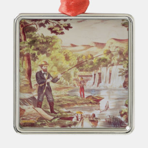 Ornamento De Metal Cena da pesca