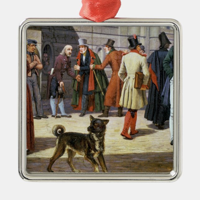 Ornamento De Metal Cena da rua em Éstocolmo (Frente)