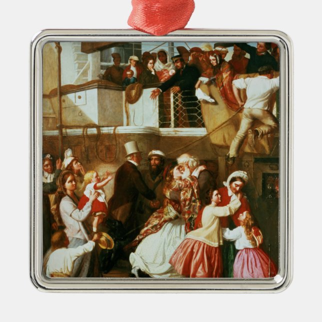 Ornamento De Metal Cena do embarque (Frente)
