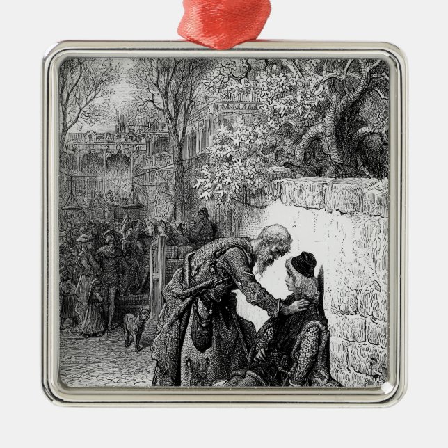 Ornamento De Metal Cena "do Rime do navegador antigo", (Frente)