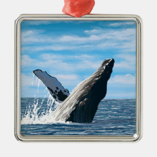 Ornamento De Metal Cena nova da baleia de HampshireHumpback