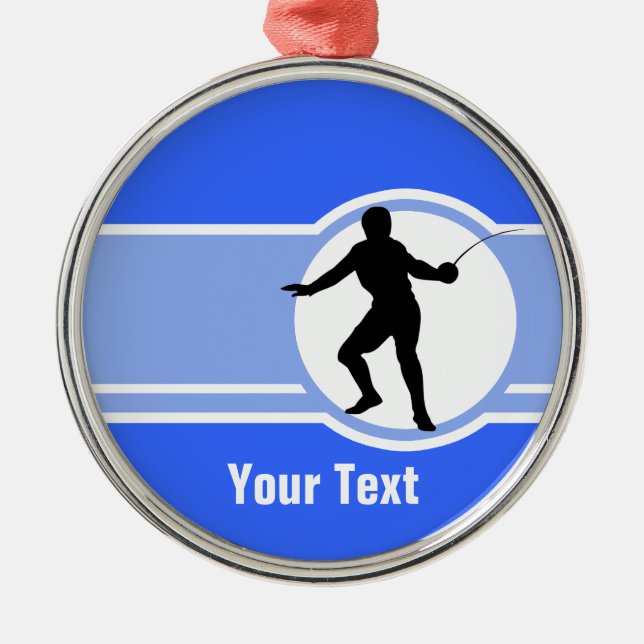 Ornamento De Metal Cercando a silhueta; azul (Frente)