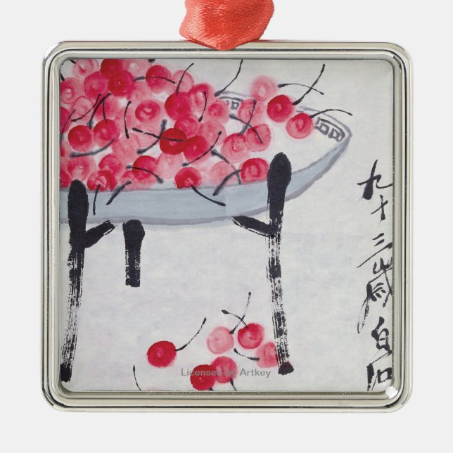 Ornamento De Metal Cerejas (Frente)