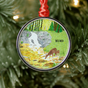 Ornamento De Metal Cerva e Filhote