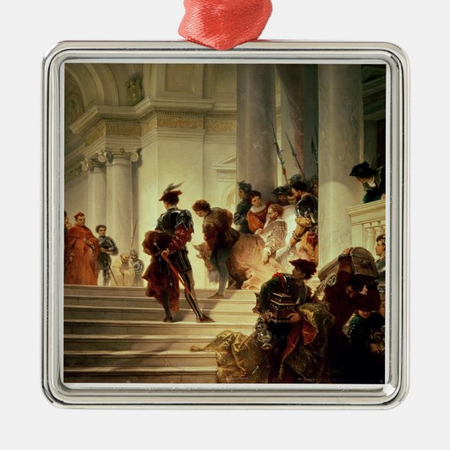 Ornamento De Metal Cesare Borgia que deixa o vaticano (Frente)