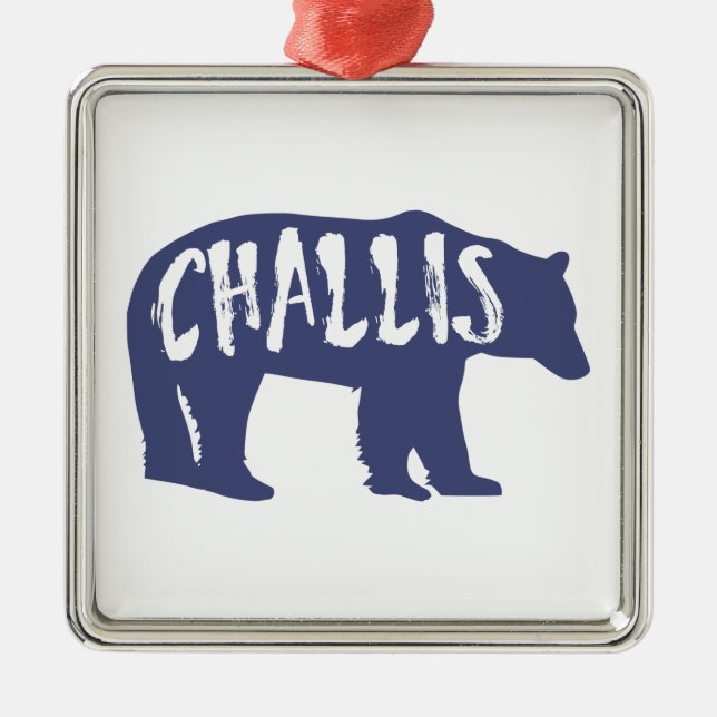 Ornamento De Metal Challis Idaho Bear (Frente)